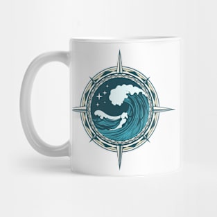 Retro Compass Nautical Emblem Mug